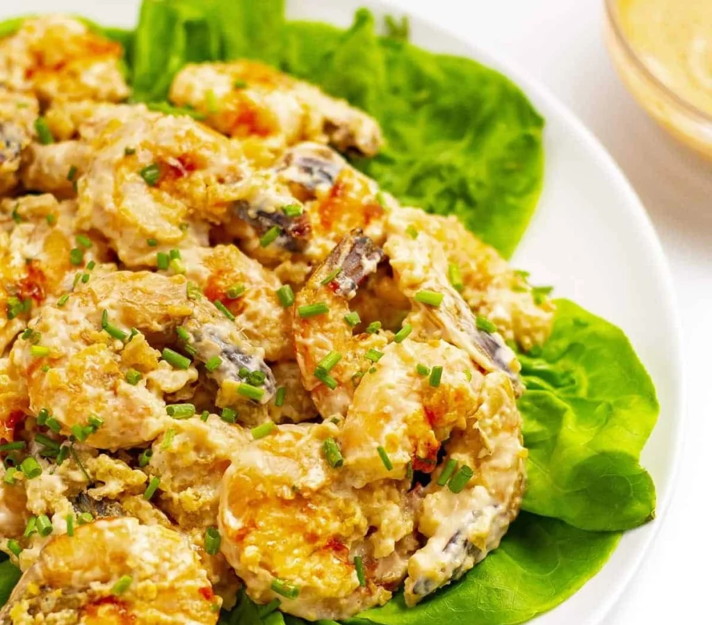 Healthy Bang Bang Shrimp recipe with a flavorful, light sauce.