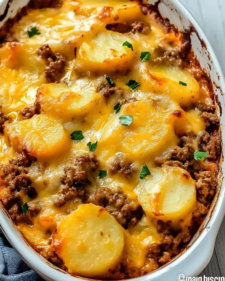 Hobo Casserole with ground beef and potatoes, a comforting and easy recipe.