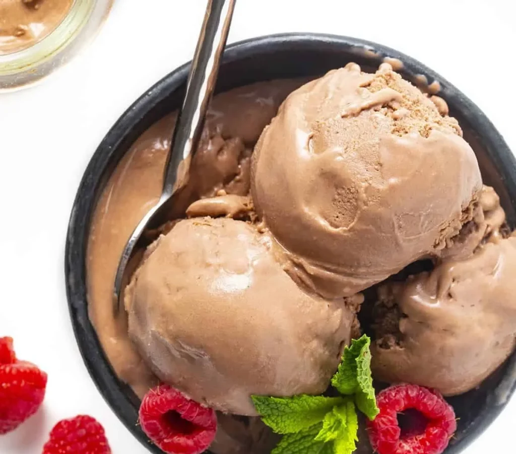 Delicious Keto Chocolate Ice Cream made without sugar for a guilt-free dessert.