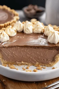 Delicious homemade Nutella Pie served on a plate