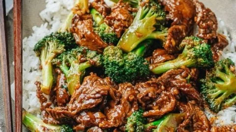 Delicious Chinese Beef and Broccoli dish served in a bowl