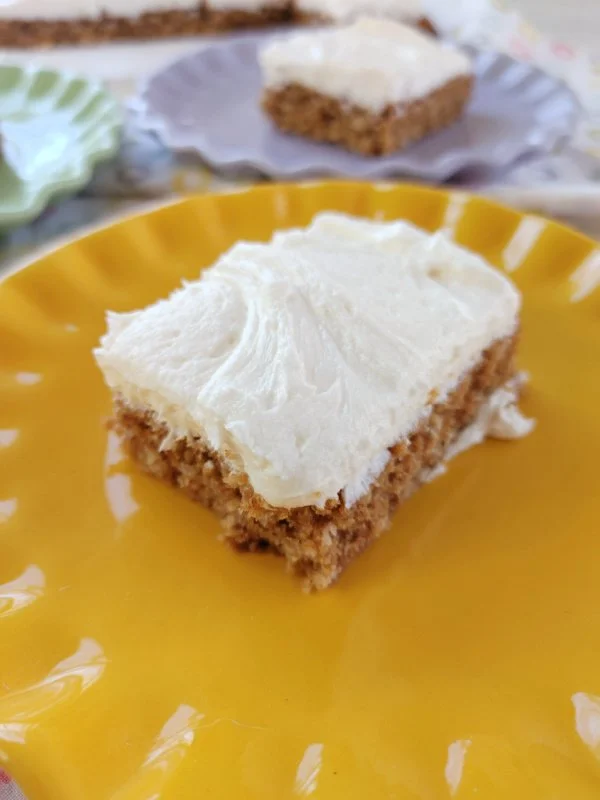 Delicious Oatmeal Cream Pie Bars on a plate