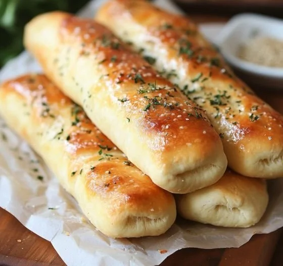 Delicious Olive Garden breadsticks served warm with garlic and herbs