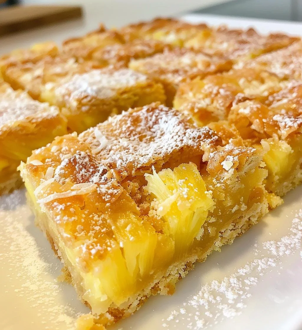 Delicious Pineapple Bliss Bars showcasing a tropical dessert delight