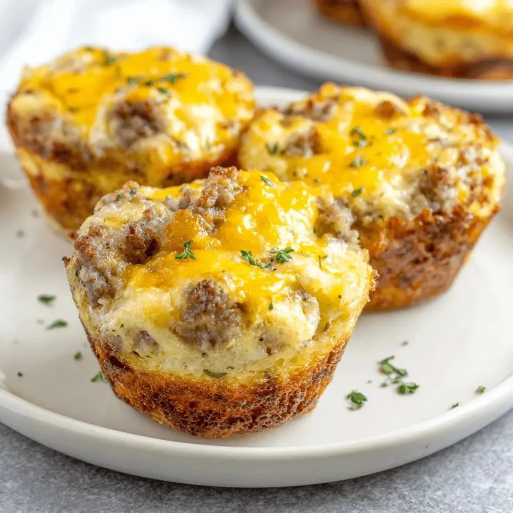 Delicious breakfast egg muffins with sausage, perfect for meal prep.