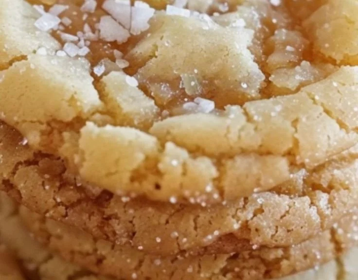 Delicious Butter Toffee Sugar Cookies topped with toffee pieces