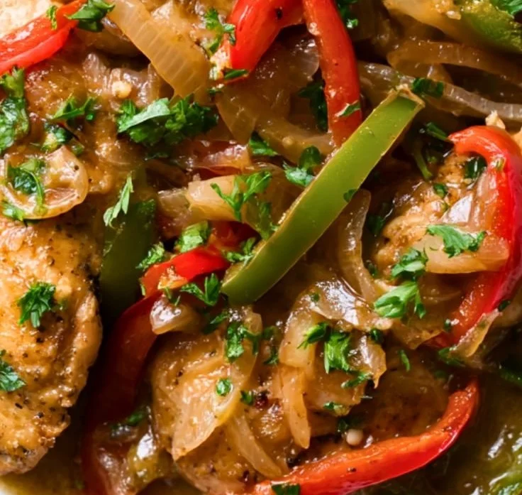 Delicious Chicken with Bell Peppers served on a plate