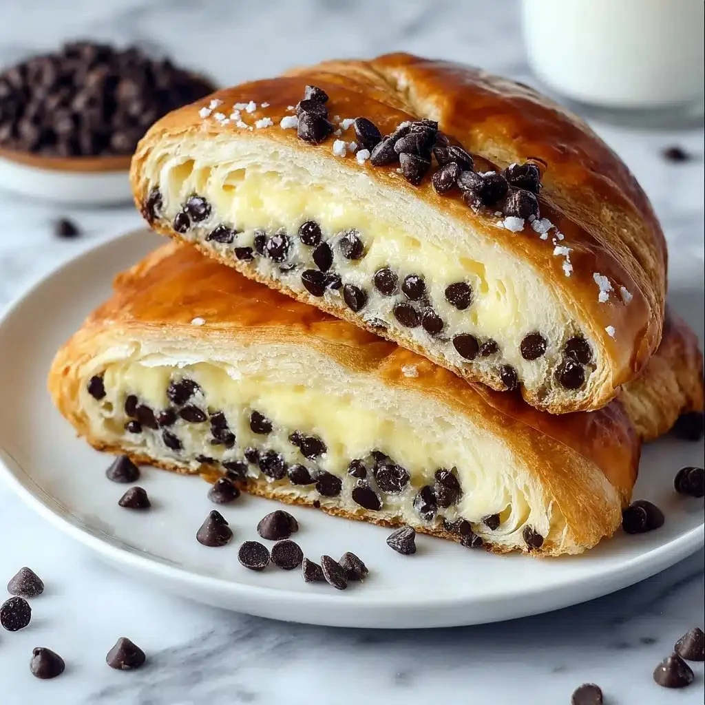 Homemade Chocolate Chip Vanilla Custard Brioches ready to be served