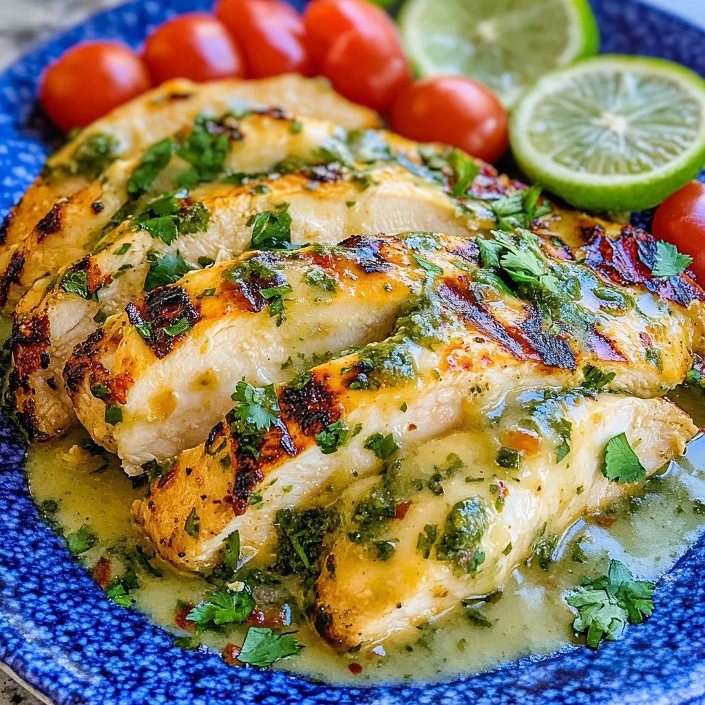 Grilled Salsa Verde Chicken with Pepper Jack Cheese