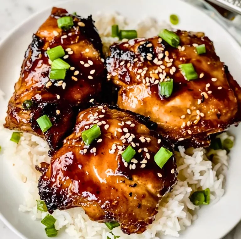 Delicious slow cooker honey garlic chicken served with vegetables