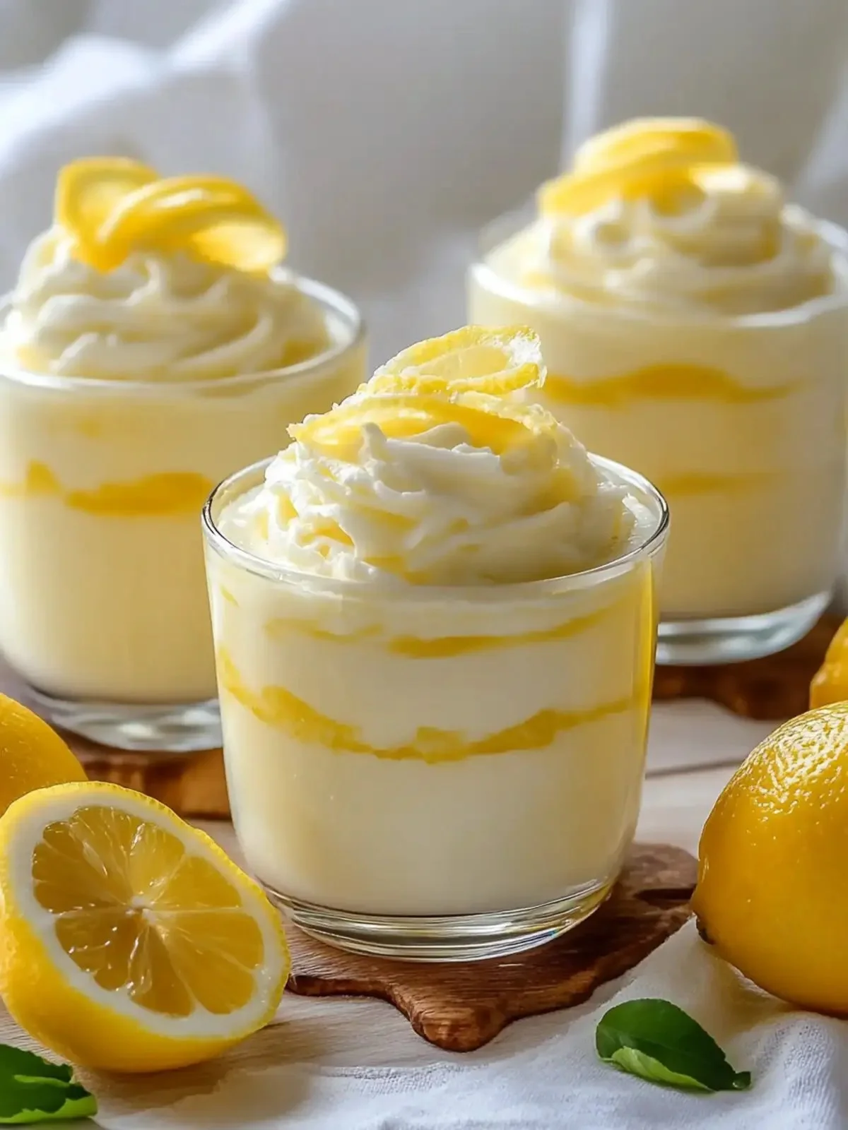 Bowl of zesty lemon cottage cheese pudding topped with fresh lemon zest