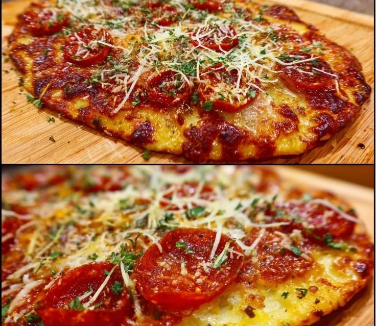Delicious homemade quick flatbread pizza topped with fresh ingredients.