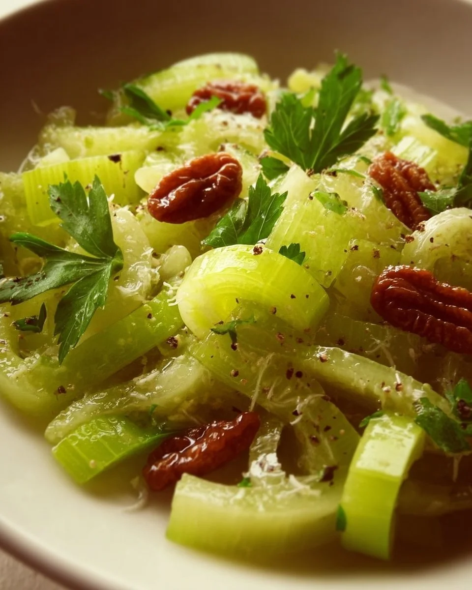 Simple Celery Salad with fresh ingredients and dressing
