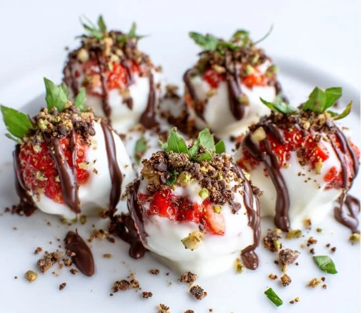 Delicious strawberry yogurt bites, a healthy and nutritious snack.